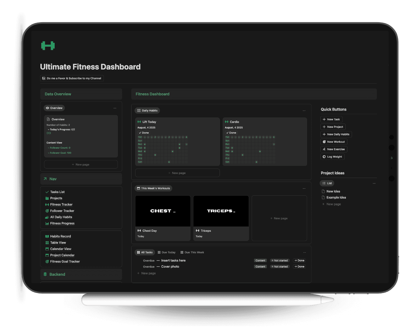 Fitness Planning Dashboard