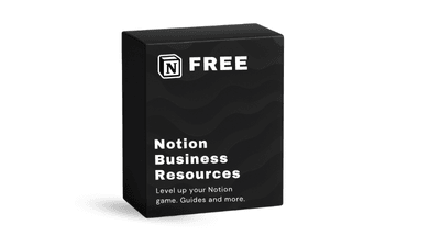 Notion Business Resources showing ultimate business suite with comprehensive automation guides, professional templates, workflow optimization tools, team collaboration systems, and advanced Notion techniques