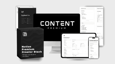 Creator Stack OS dashboard displaying multi-platform content planning interface, social media calendar, analytics tracking, and automated publishing workflows for content creators
