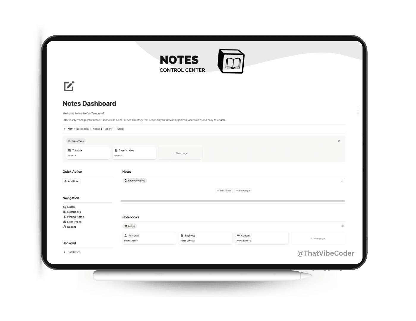 Notes system for capturing and organizing ideas in Notion