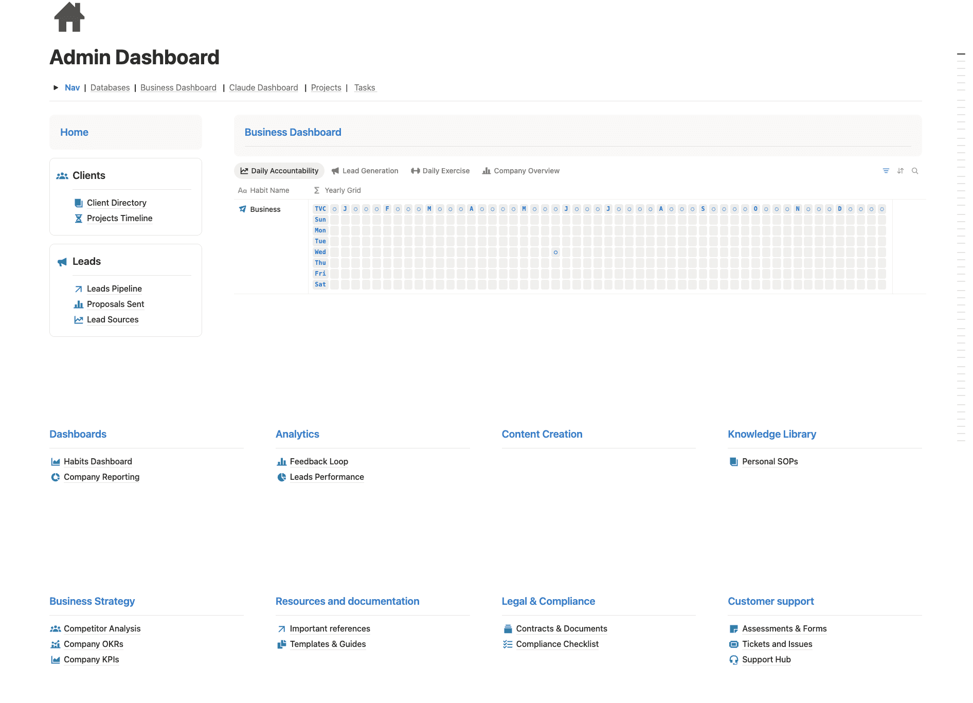 The CLOSE Admin Dashboard with clients, leads and the business dashboard